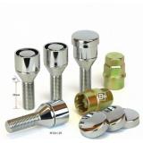 БОЛТ КОЛЕСНЫЙ M12*28*1,25 (СЕКРЕТ., КОНУС, ВРАЩ. КОЛЬЦО, КОЛПАЧОК, 2 КЛЮЧ)