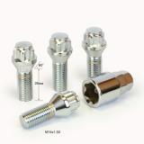 БОЛТ КОЛЕСНЫЙ M14*28*1,5 (СЕКРЕТ., КОНУС C БУРТИКОМ, 5 ЛУЧЕЙ 1 КЛЮЧ)
