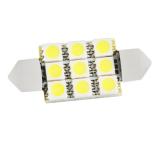 ЛАМПА ПОДСВЕТКИ СВЕТОДИОДНАЯ C5W 12V SKYWAY (T11, 9SMD, С ЦОКОЛЕМ, 1-КОНТ, БЕЛАЯ