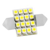 ЛАМПА ПОДСВЕТКИ СВЕТОДИОДНАЯ C5W 12V SKYWAY (16 SMD ДИОДА C ЦОКОЛЕМ 31ММ 1-КОНТА
