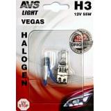 ЛАМПА ГАЛОГЕННАЯ H3 12V 55W AVS VEGAS (В БЛИСТЕРЕ) (1 ШТ.)