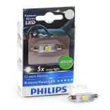 ЛАМПА ПОДСВЕТКИ СВЕТОДИОДНАЯ C5W 12V 6000K PHILIPS (FEST 10,5X43 LED)