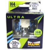 ЛАМПА ГАЛОГЕННАЯ H4 12V 60/55W МАЯК SUPER WHITE УЛЬТРА NEW (+30%) (2 ШТ.)