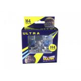 ЛАМПА ГАЛОГЕННАЯ H4 12V 60/55W МАЯК WHITE VISION УЛЬТРА NEW (+150%) (2 ШТ.)