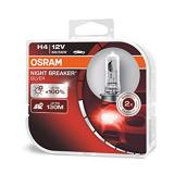 ЛАМПА ГАЛОГЕННАЯ H4 12V 60/55W OSRAM NIGHT BREAKER SILVER (+100% СВЕТА) (2 ШТ.)