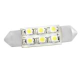 ЛАМПА ПОДСВЕТКИ СВЕТОДИОДНАЯ C5W 12V SKYWAY (T11, 6 SMD, С ЦОКОЛЕМ 39 ММ, 1-КОНТ