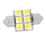 ЛАМПА ПОДСВЕТКИ СВЕТОДИОДНАЯ C5W 12V SKYWAY (T11, 6 SMD, С ЦОКОЛЕМ 31 ММ, 1-КОНТ